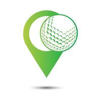 Golf ball and pin location mark vector illustration