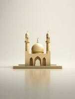 Islamic cute 3d mosque for ramadan and Eid greeting background photo