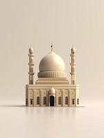 Islamic cute 3d mosque for ramadan and Eid greeting background photo