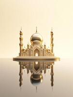 Islamic cute 3d mosque for ramadan and Eid greeting background photo