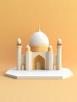 islámico linda 3d mezquita para Ramadán y eid saludo antecedentes ai generativo foto