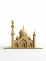 Islamic cute 3d mosque for ramadan and Eid greeting background photo