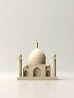 Islamic cute 3d mosque for ramadan and Eid greeting background photo