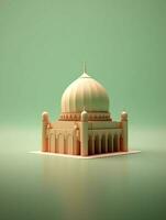 islámico linda 3d mezquita para Ramadán y eid saludo antecedentes foto