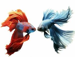 Betta fish isolated on blank background with copy space photo