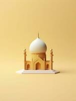 Islamic cute 3d mosque for ramadan and Eid greeting background photo