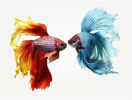 Betta fish isolated on blank background with copy space photo