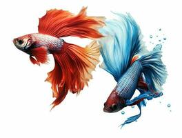 Betta fish isolated on blank background with copy space photo