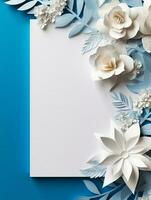 tropical floral antecedentes con blanco papel Copiar espacio. espacio para texto foto