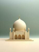 Islamic cute 3d mosque for ramadan and Eid greeting background photo