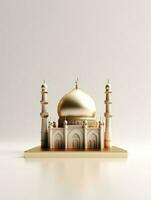 Islamic cute 3d mosque for ramadan and Eid greeting background photo