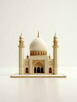 Islamic cute 3d mosque for ramadan and Eid greeting background photo