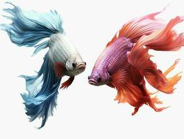 Betta fish isolated on blank background with copy space photo