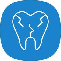 Broken Tooth Vector Icon Design