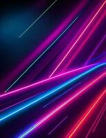 Abstract background with blue pink line and neonled light effect generated by ai photo