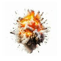 Big explosion effect isolated on white background, created with generative AI photo