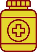 Pills Bottle Vector Icon Design