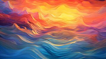 Vibrant Sunset Abstract A Captivating Fusion of Colors and Patterns AI Generated photo