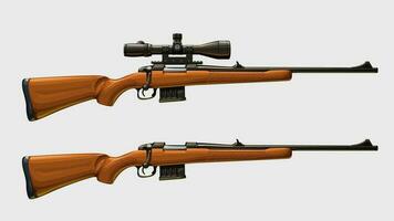 sniper rifles set side view vector