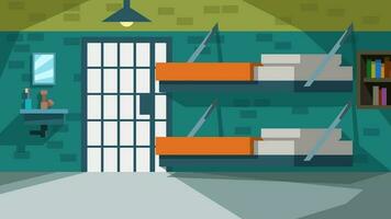 colorful prison cell cartoon style vector