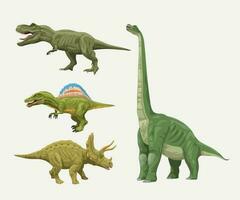small various dinosaurus set isolated on white vector