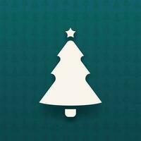 simple style christmas tree with star silhouette vector