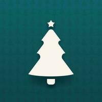 simple style christmas tree with star silhouette vector