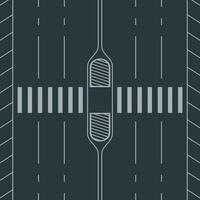 white crosswalk through road view from top vector