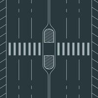 white crosswalk through road view from top vector