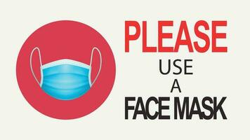 image of notification of wearing face mask vector
