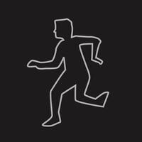 human silhouette chalk outline on dark back vector