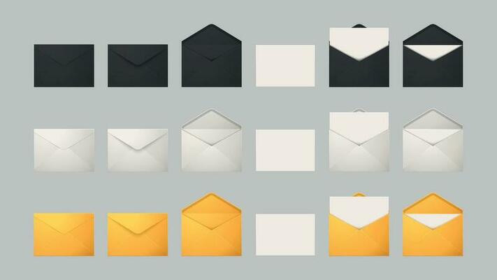 different stages of mail in big set