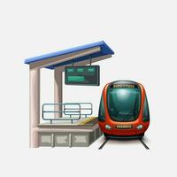 train at station front view vector