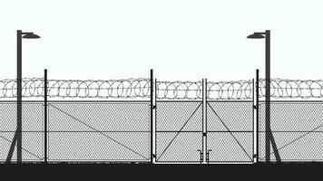 restricted area with chain fence on white vector