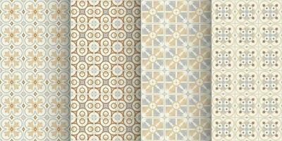 old brown color ceramic tiles seamless pattern vector