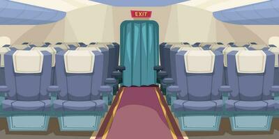 empty plane interior with aisle in middle vector