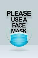 wearing face mask banner modern on gray vector