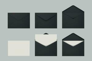 black isolated various conditions of mail set vector