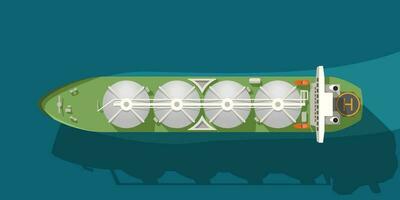 green tanker with gas containers top view vector