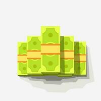 verde dibujos animados dinero en blanco vector