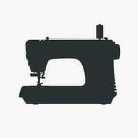 side view on sewing machine black silhouette vector