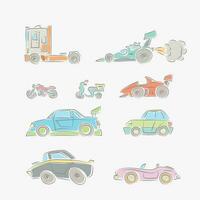 side view of different vehicles in set vector