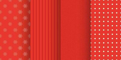 red color christmas red seamless patterns set vector