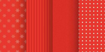 red color christmas red seamless patterns set vector