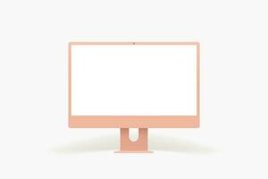 front view desktop computer template on white vector
