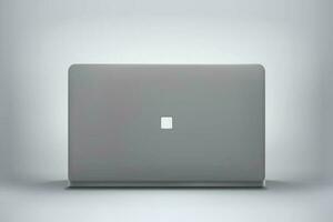 gray color modern laptop back front view vector