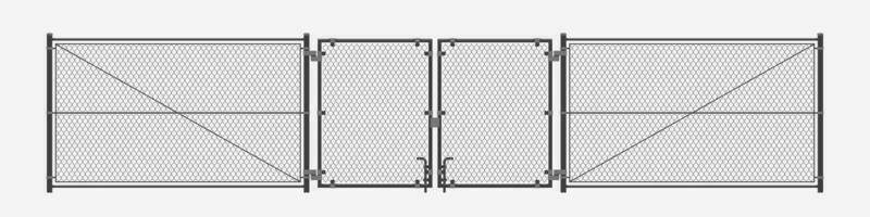 chain link fence on white vector