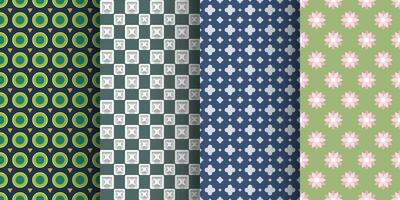 complex calm seamless pattern backs in set vector