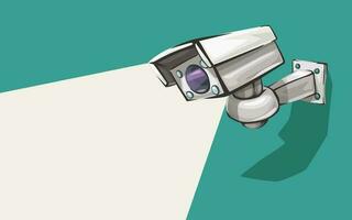 white security camera on green vector