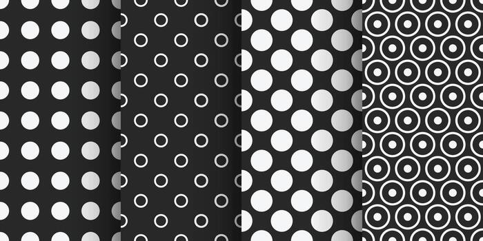 two color dotted seamless patterns in set vector